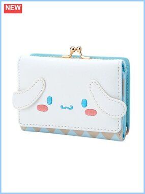 Kawaii Anime Dog Coin Purse Zip Wallet with 4 Card Slots and Side Pouch